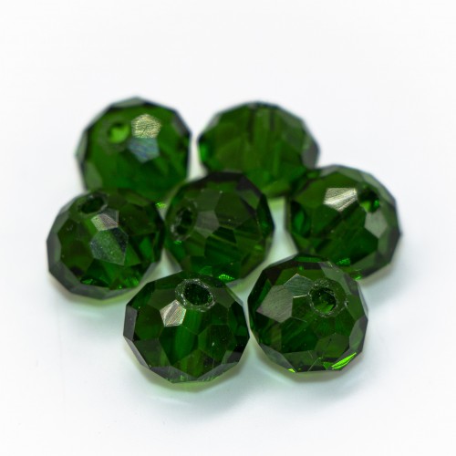 Бусины рондели 8*6мм (бутылочный зеленый)